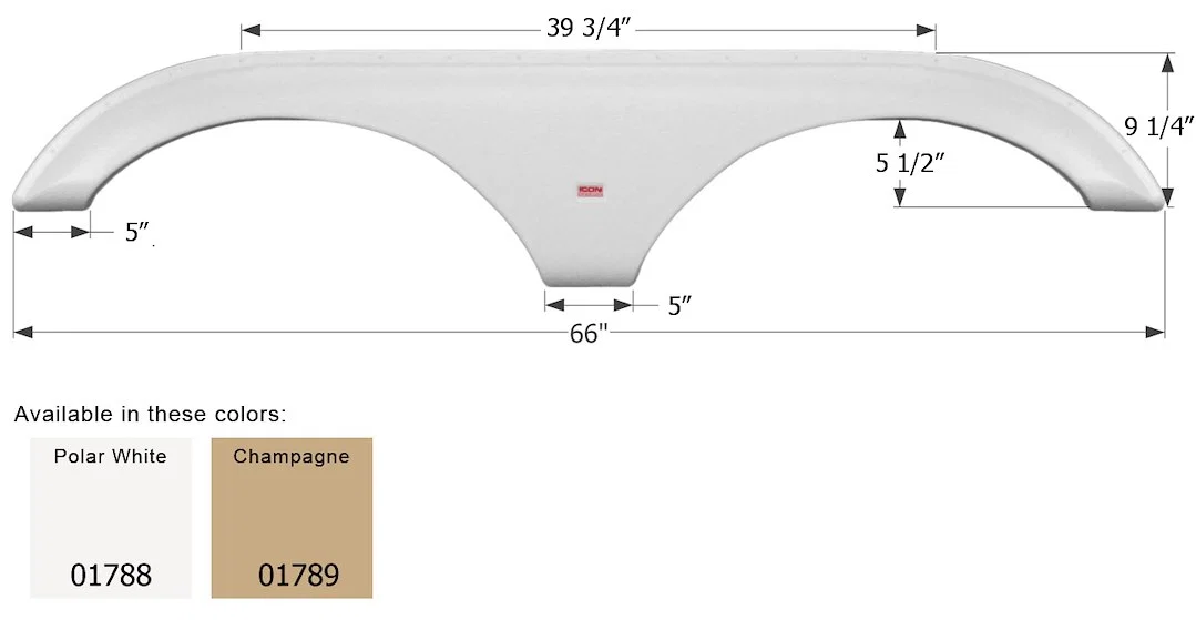 01788 – ICON Fender Skirt, Vehicle Fitment: Various Dutchmen Classic/ Sport/ Denali/ Four Winds Models 66 Inch Length...